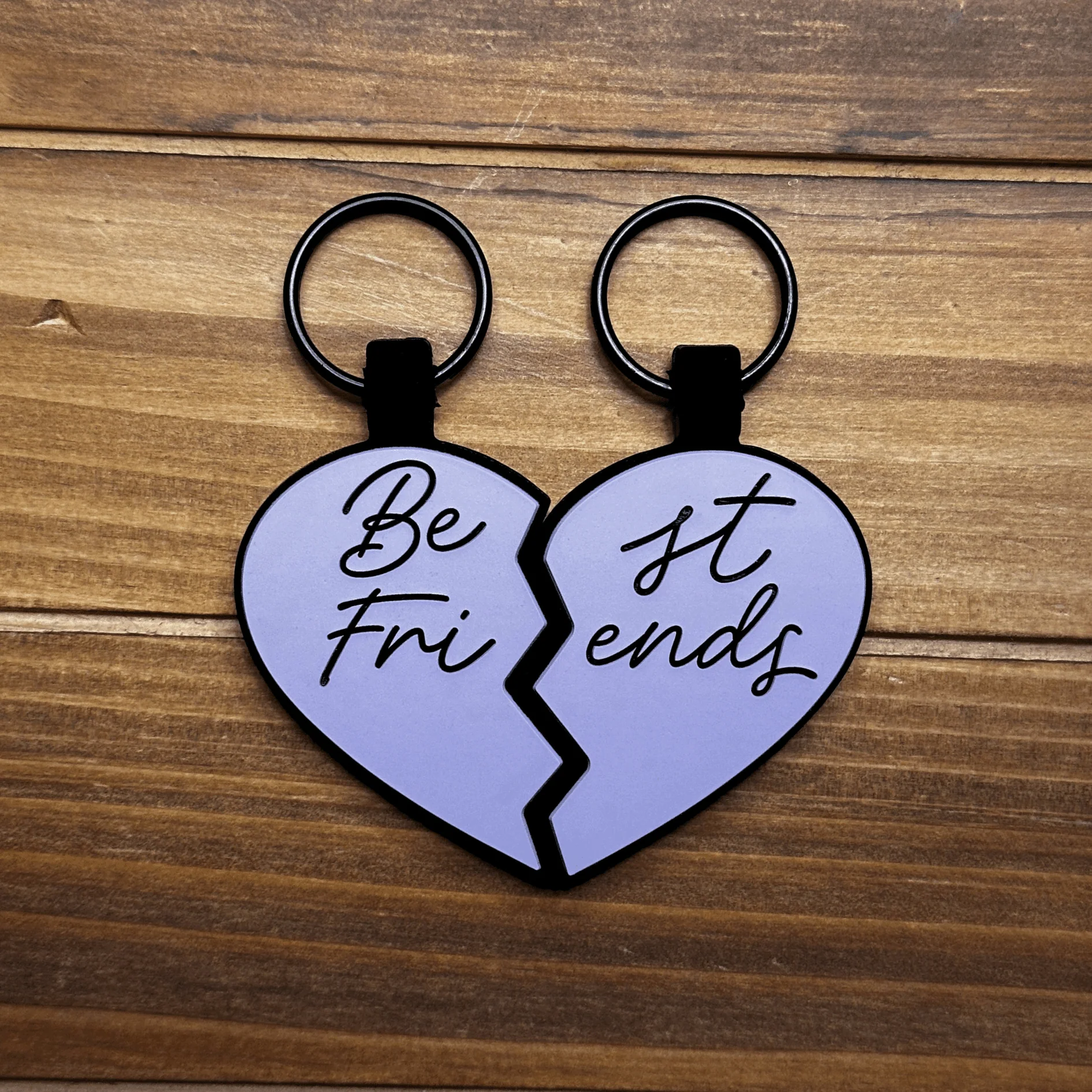 Best Friends Cursive BFF Heart Silicone ID Tags - Image 4