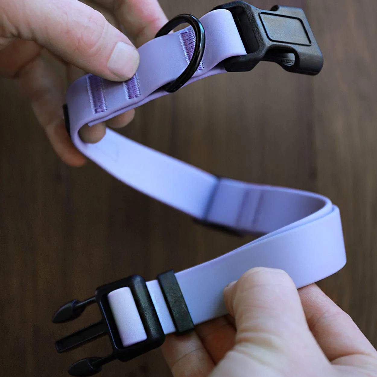 Heather Purple Waterproof Adjustable Dog Collar - Image 3